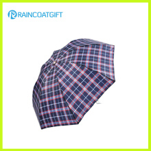 New Design Advertising Plaid 3 Folding Umbrella